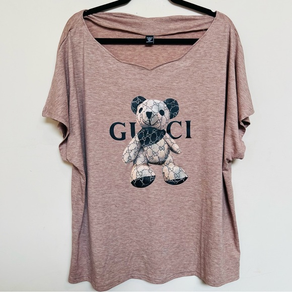 Fashionomics Tops - PLUS SIZE Women's Fashion Teddy Bear Graphic Tee